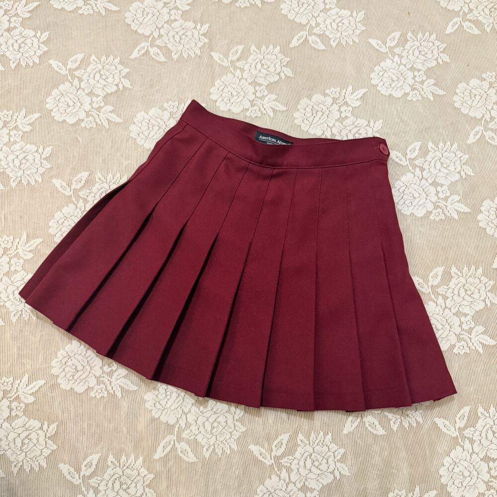 American Apparel Burgundy Pleated Tennis Skirt Size XS